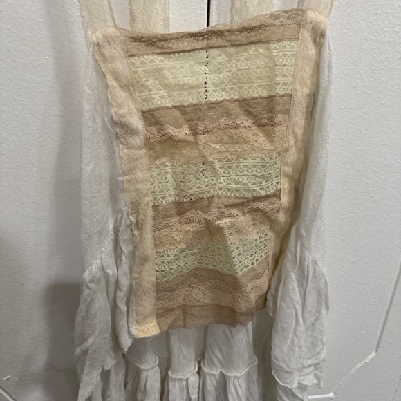 Free People White Lace Front Flowy Tank Top - Picture 3 of 10
